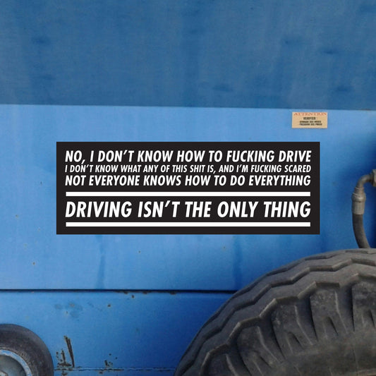 Sticker on a blue vehicle with text -Driving Isn’t The Only Thing Magnet!
I Think You Should Leave inspired Magnetic Bumper Sticker