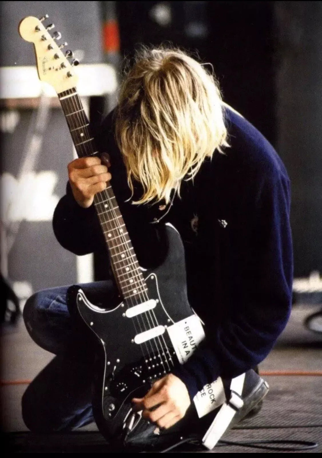 Beautiful as a Rock in a Cops Face! Kurt Cobain Guitar Sticker