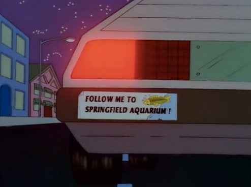 Follow Me To Springfield Aquarium Sticker