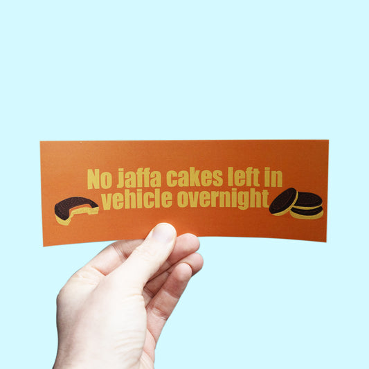 No Jaffa Cakes Left In Vehicle Overnight Sticker
