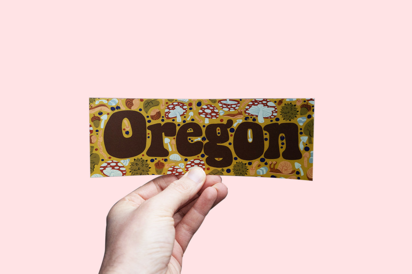 Oregon Bumper Sticker held