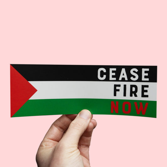 Cease Fire Now Sticker, Palestine Bumper Sticker