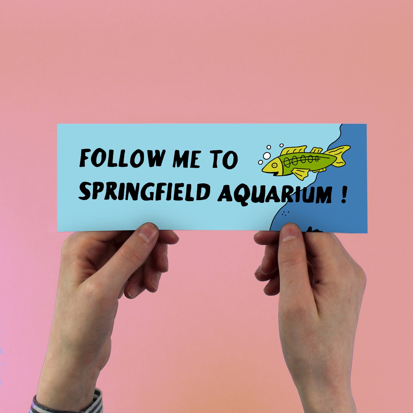 Follow Me To Springfield Aquarium Sticker Featured on Troy McClures Deloreon in the episode A Fish Called Selma