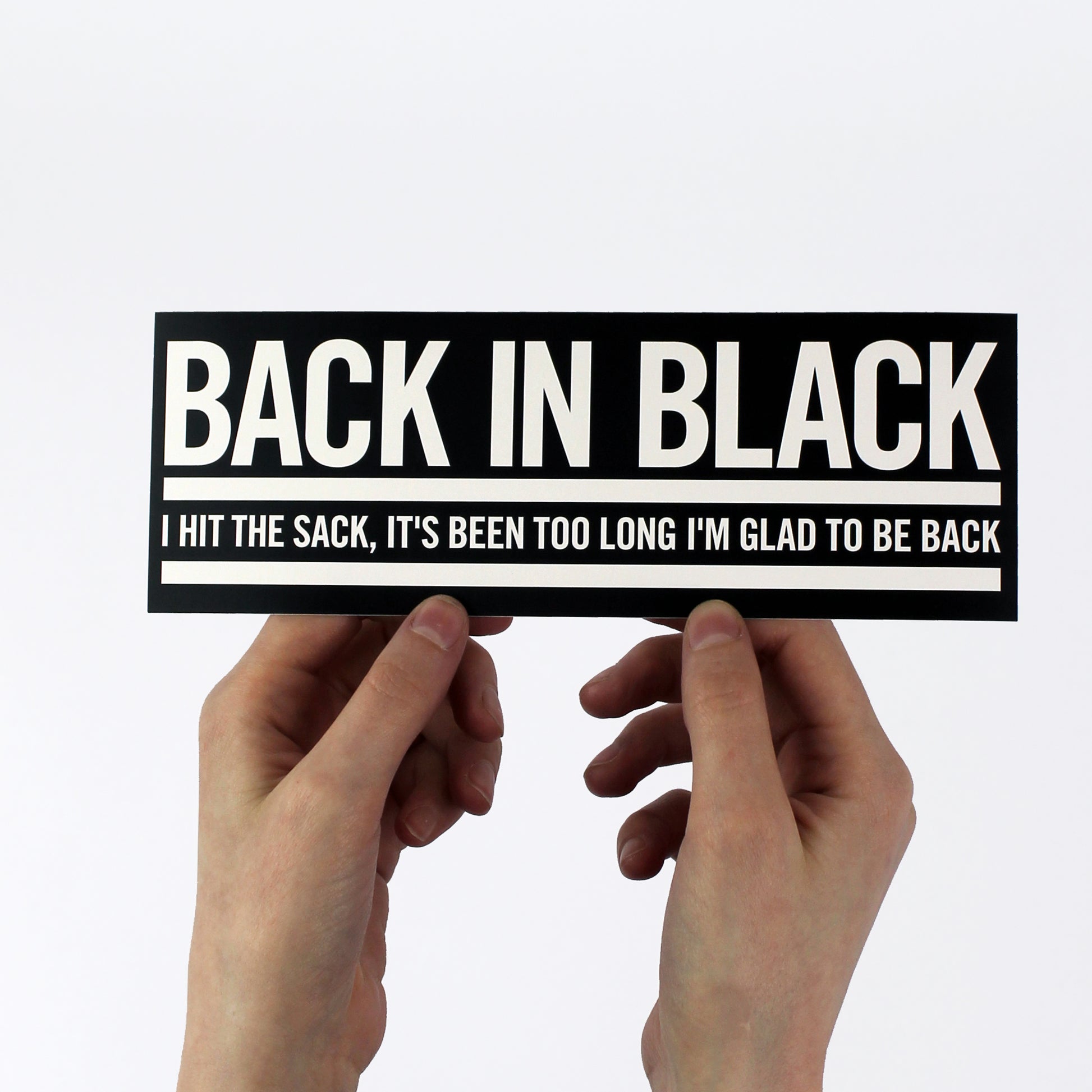 AC/DC Back in Black Lyrics sticker!