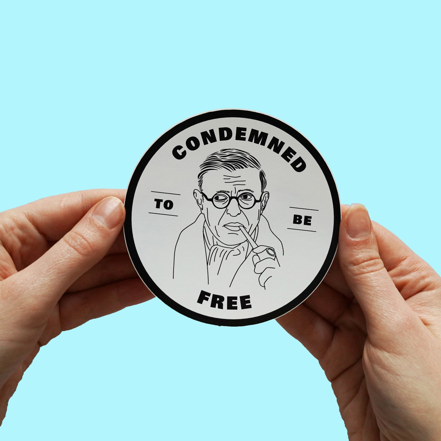 Jean-Paul Sartre Condemned To Be Free Sticker