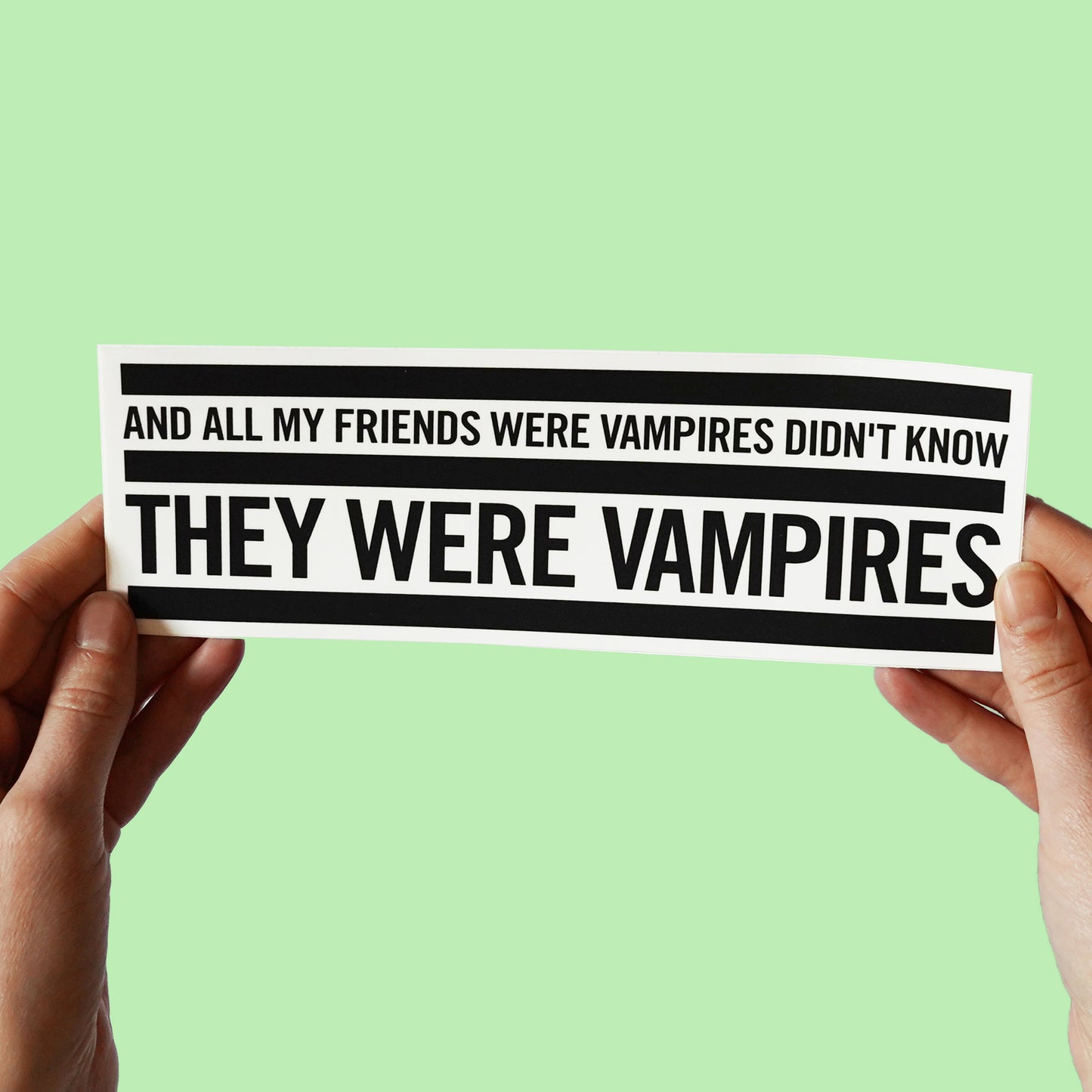 Daniel Johnston 'Devil Town' Lyric Sticker all my friends vampires