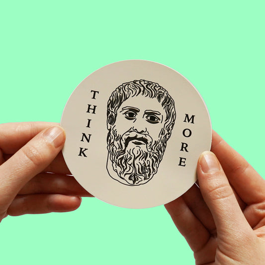 Plato 'Think More' Sticker